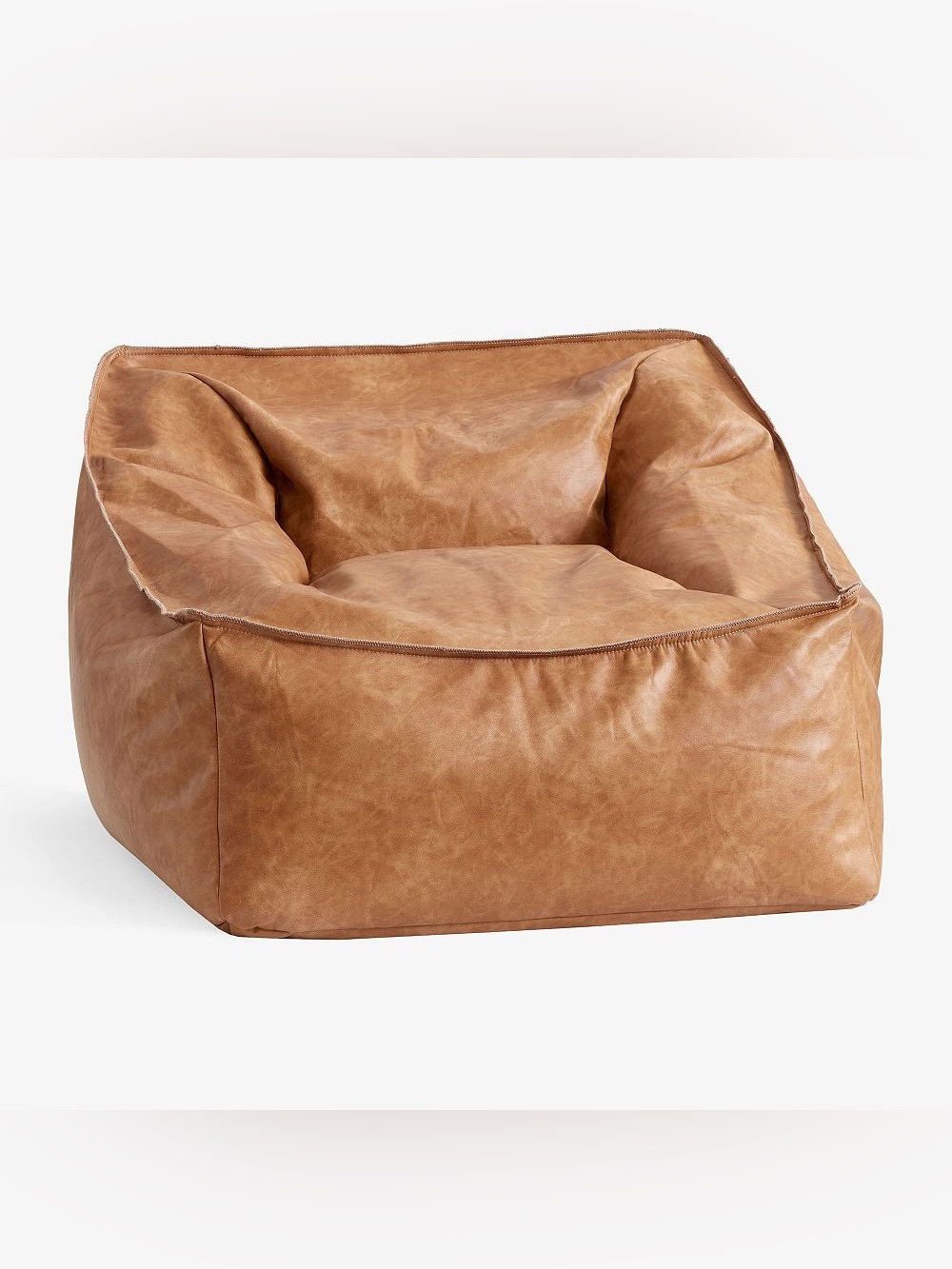 Pottery Barn Brown Leather Bean Bag
